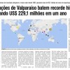 Exportações de Valparaíso batem recorde histórico, alcançando US$ 229,1 milhões em um ano
