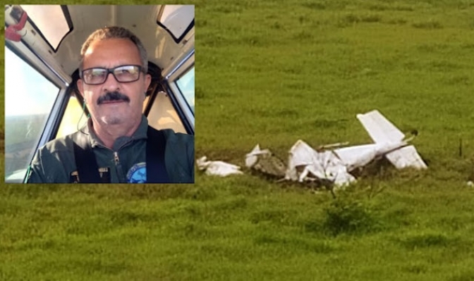 Piloto de Guararapes morre após queda de aeronave agrícola