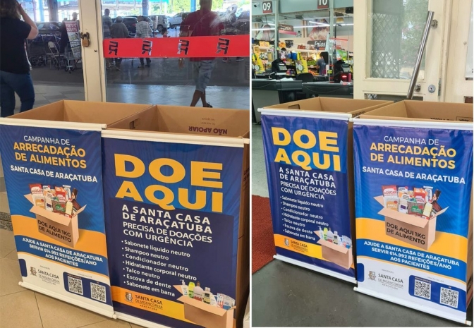 Vai fazer compras no Rondon e na Coopbanc? Deixe uma doação para a Santa Casa de Araçatuba