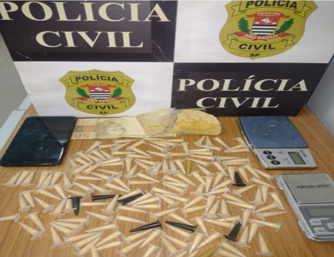 DISE de Araçatuba prendeu traficante com 160 pinos de cocaína, alvo de investigação bairro Esplanada