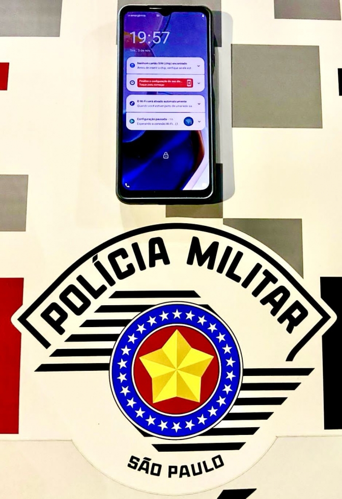 POLÍCIA MILITAR DE CASTILHO AGE RÁPIDO E RECUPERA CELULAR FURTADO