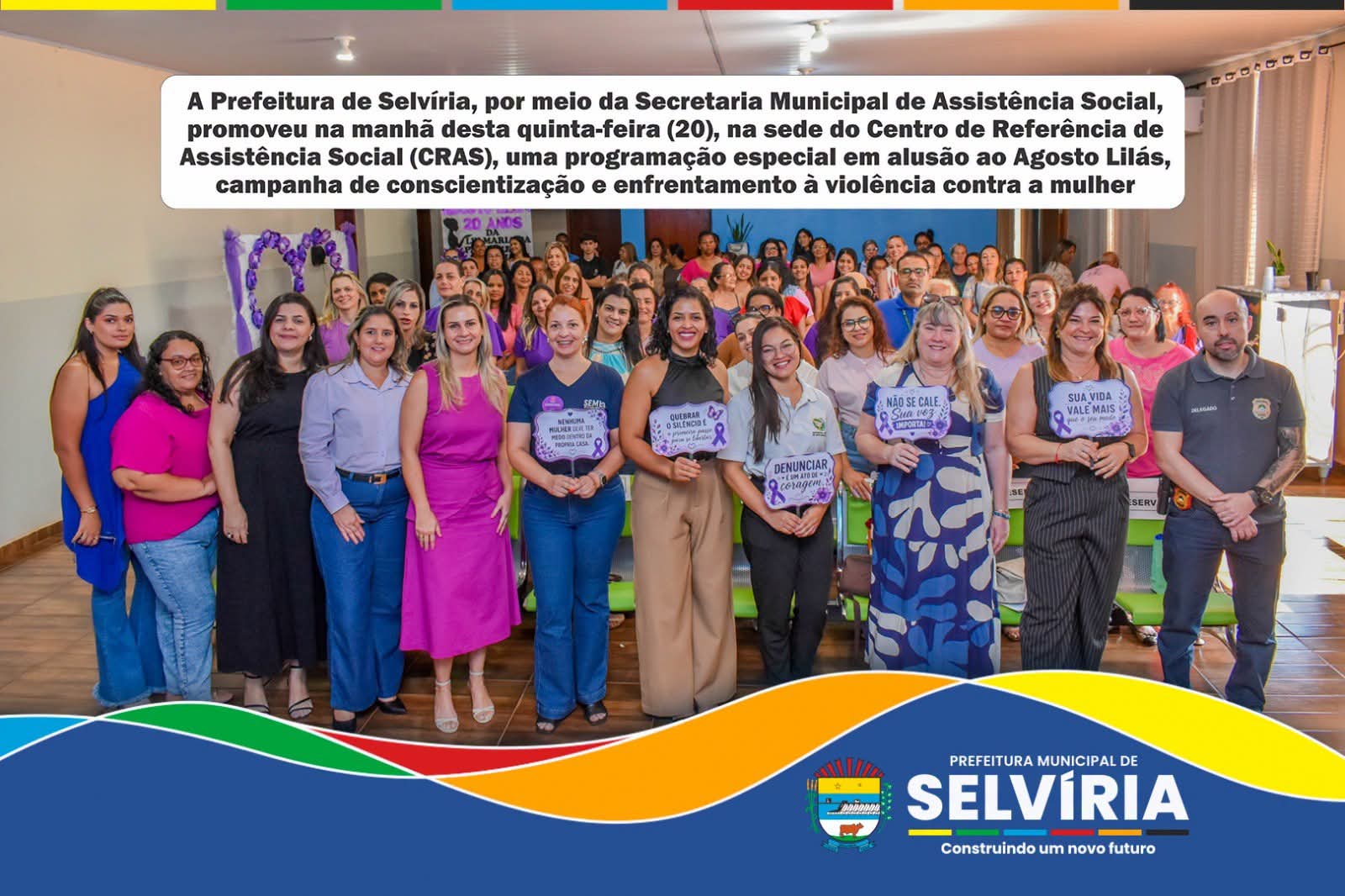 POLÍCIA CIVIL DE SELVÍRIA FAZ PALESTRA DO AGOSTO LILÁS NO CRAS DO MUNICÍPIO 