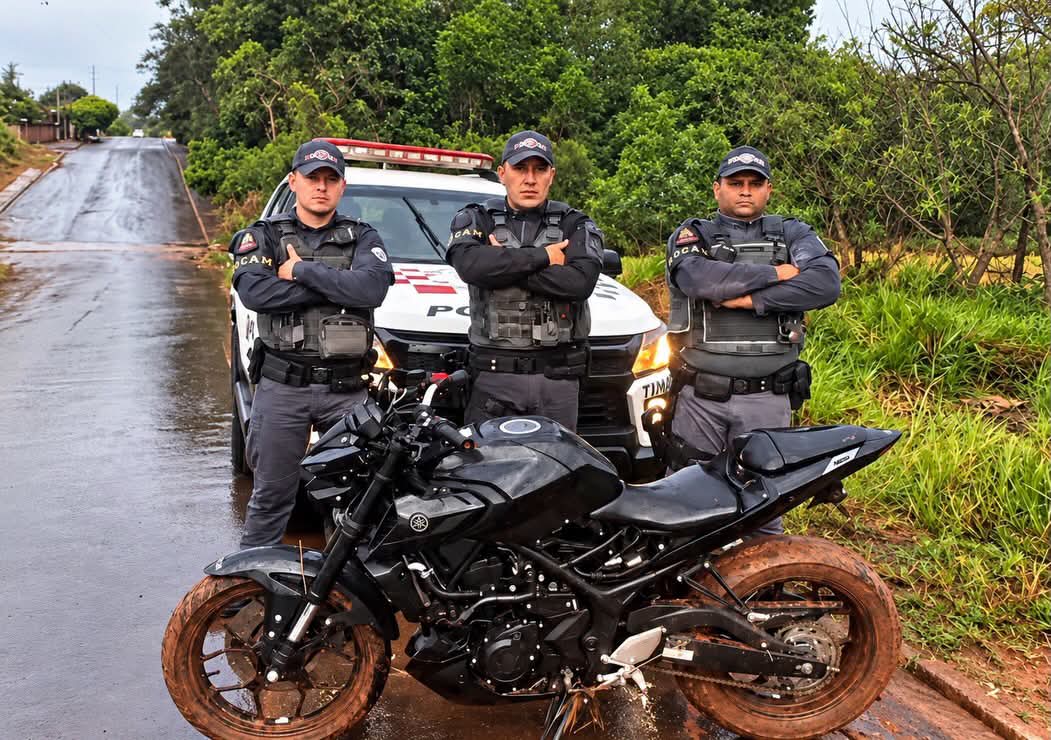 Rocam recupera moto furtada e identifica três adolescentes envolvidos em Andradina (SP)