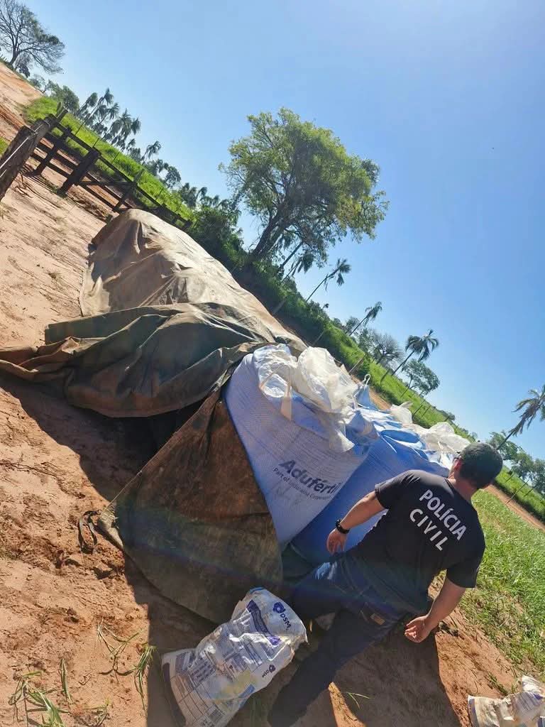 Polícia Civil recupera 20 toneladas de insumos furtados em fazenda de Brasilândia
