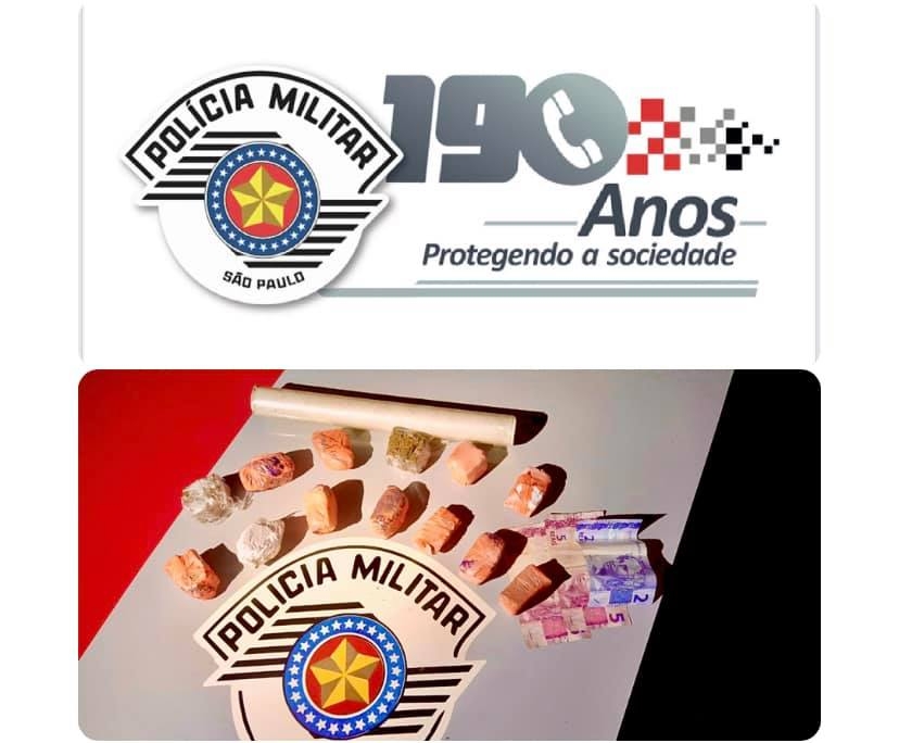 Força Tática prende entregador por tráfico de drogas na área central de Castilho
