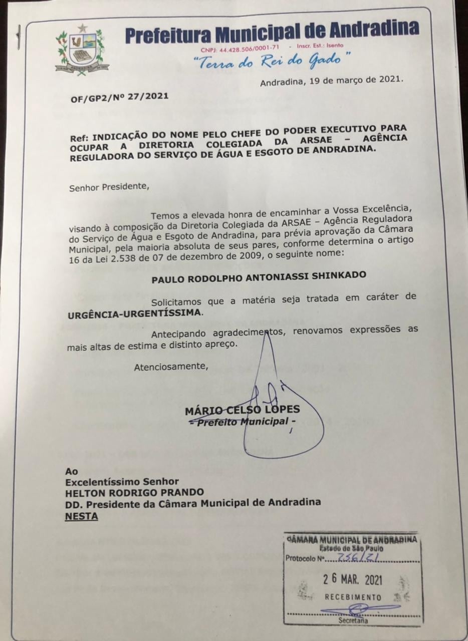 EM ANDRADINA MÁRIO CELSO LOPES INDICA POLÊMICO SHINKADO PARA CARGO NA ARSAE