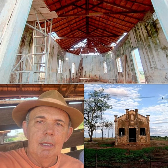 Gentil Viscardi financia a restauração da histórica Capela São Benedito no bairro Abelha em Andradina