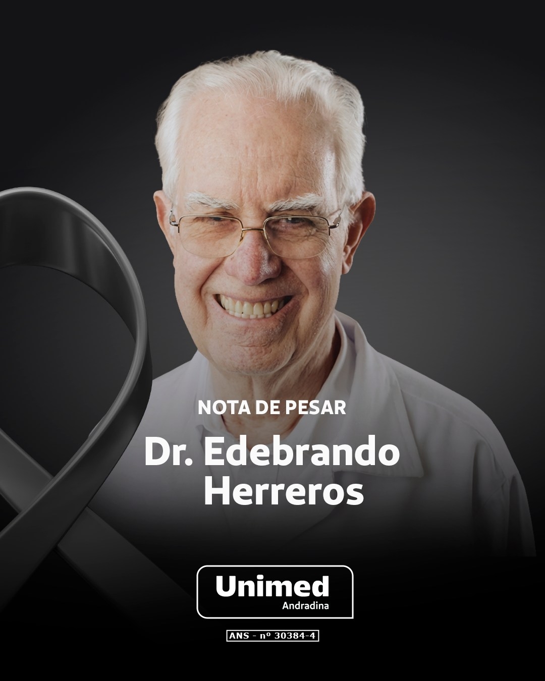 Unimed Andradina lamenta falecimento do fundador o médico cooperado Edebrando Herreros