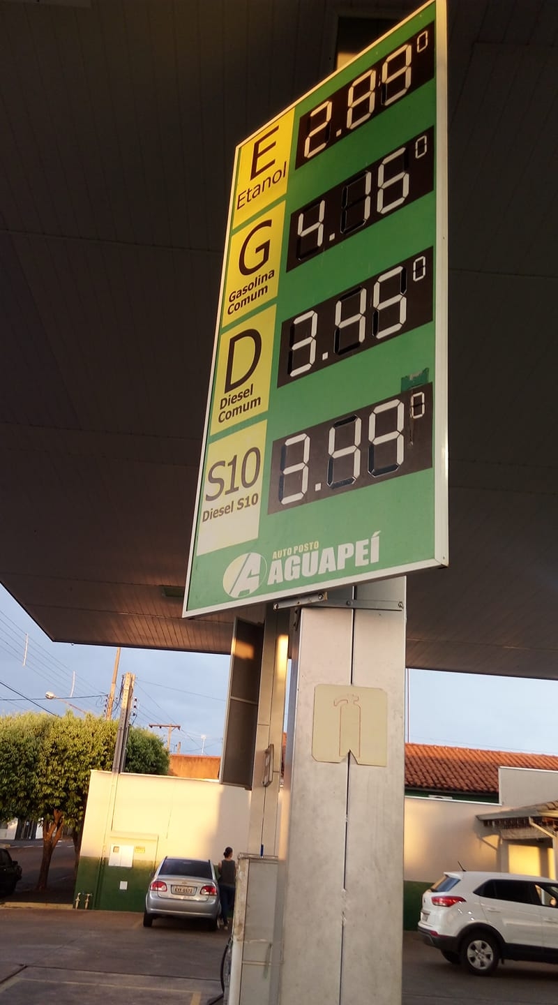 Em Monte Castelo tem etanol R$ 2,89 e gasolina R$ 4,16