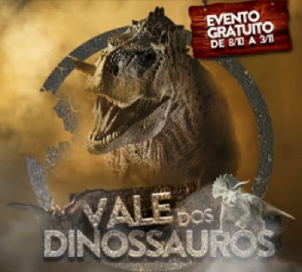 Criançada de Andradina e região tem Vale dos Dinossauros no Oeste Plaza Shopping