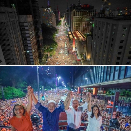 Obrigado a todas as brasileiras e brasileiros que confiaram no presidente Lula e vice-presidente Alckmin