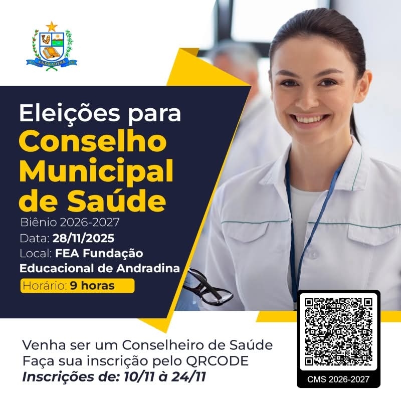 ELEIÇÕES DO CONSELHO MUNICIPAL DE SAÚDE DE ANDRADINA ACONTECEM EM 28 DE NOVEMBRO