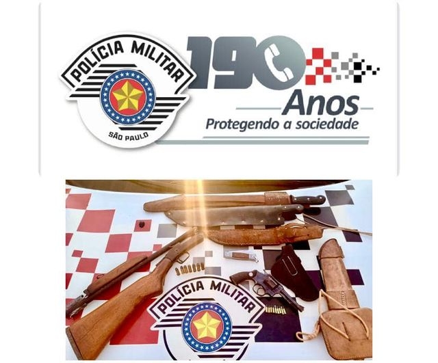 Polícia Militar de Mirandópolis prendeu 03 indivíduos com armas de fogo na estrada rural Pé de Galinha