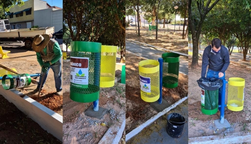 Prefeitura de Mirandópolis inicia instalação de novas lixeiras para coleta seletiva na cidade e nos distritos