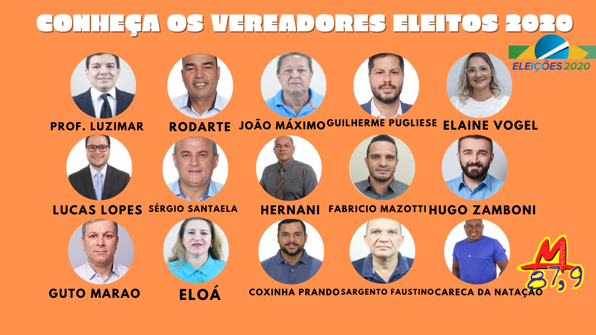 VEREADORES ELEITOS DE ANDRADINA NAS ELEIÇÕES 2020