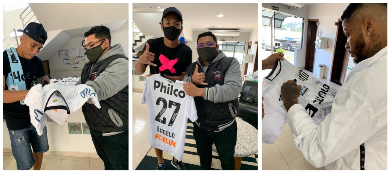 Diretor do Andradina EC conquista uma camiseta do Santos autografada por vários jogadores para ajudar o Asilo