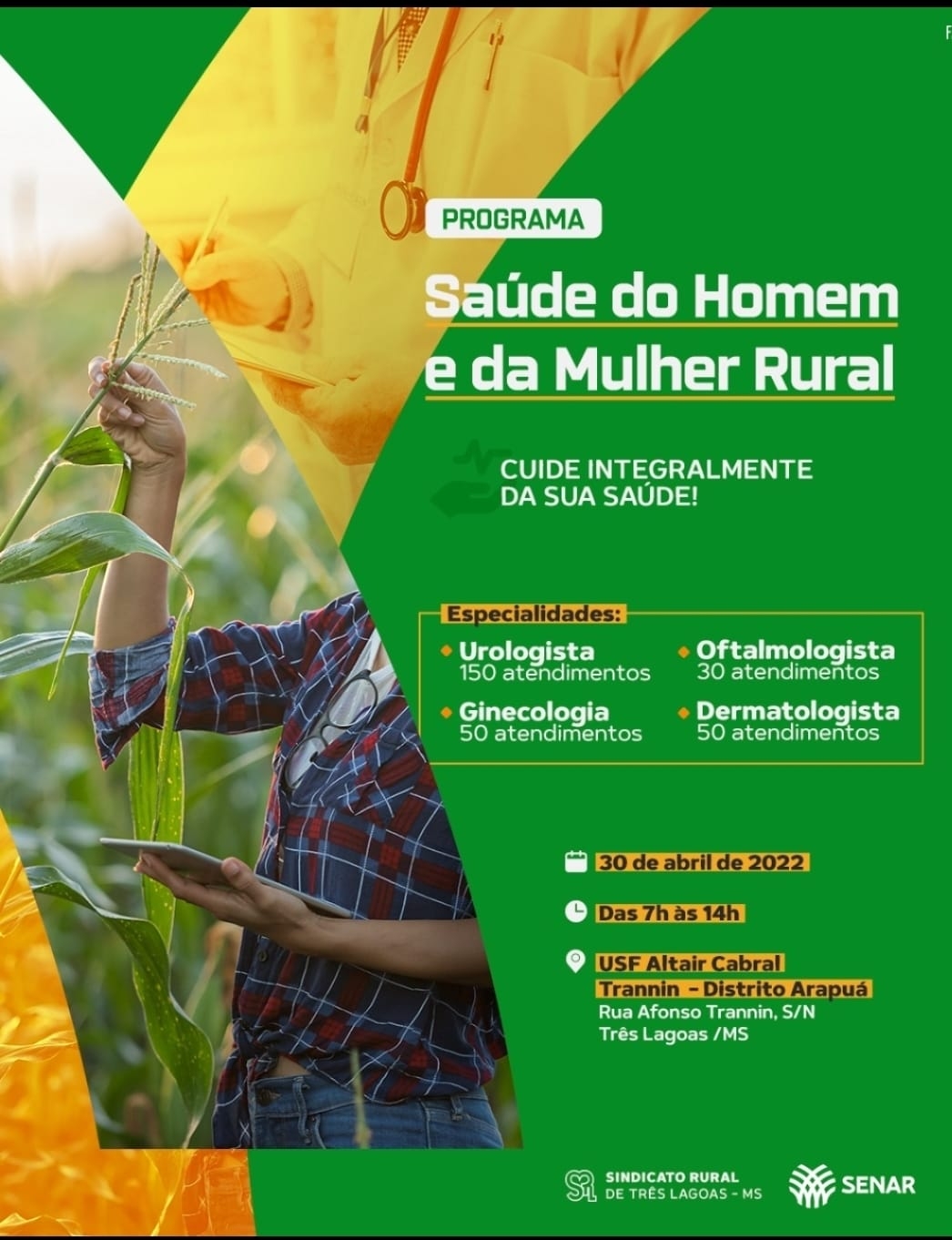 SINDICATO RURAL DE TRES LAGOAS PROMOVE SAÚDE PARA QUEM É DO CAMPO