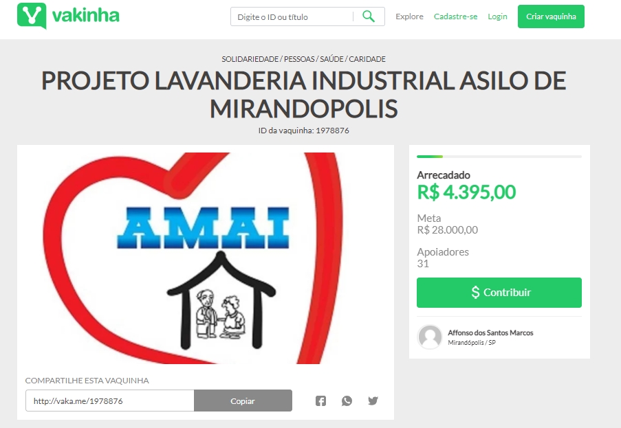 Lions Clube de Mirandópolis realiza vaquinha para conseguir lavanderia industrial para a Amai