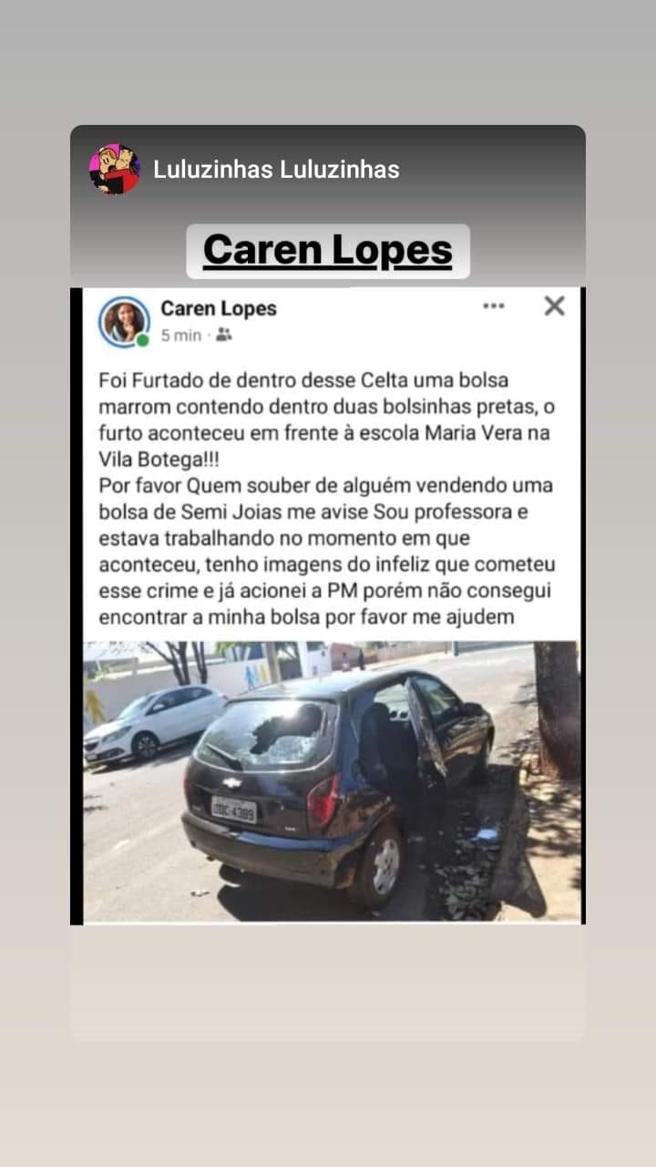 Professora de Andradina pede ajuda na localização de semi joaias furtadas denuncie 190 ou 197