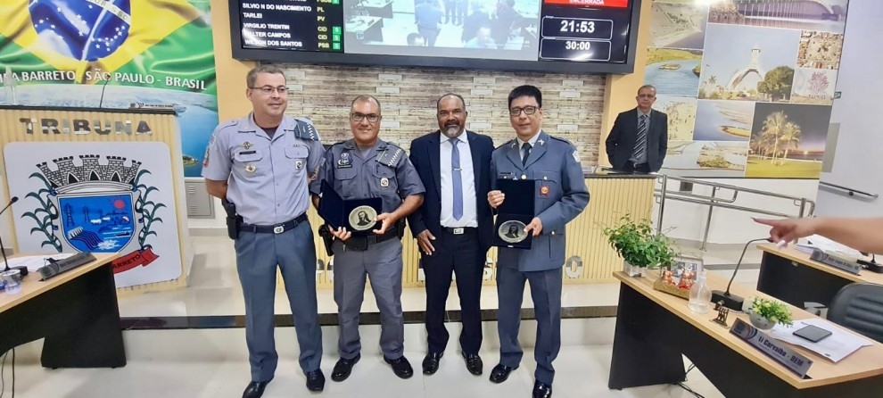 Policiais Militares recebem homenagem da Câmara de Pereira Barreto