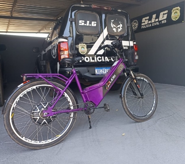 SIG de Três Lagoas recupera bicicleta elétrica furtada e identifica ladrão e receptador
