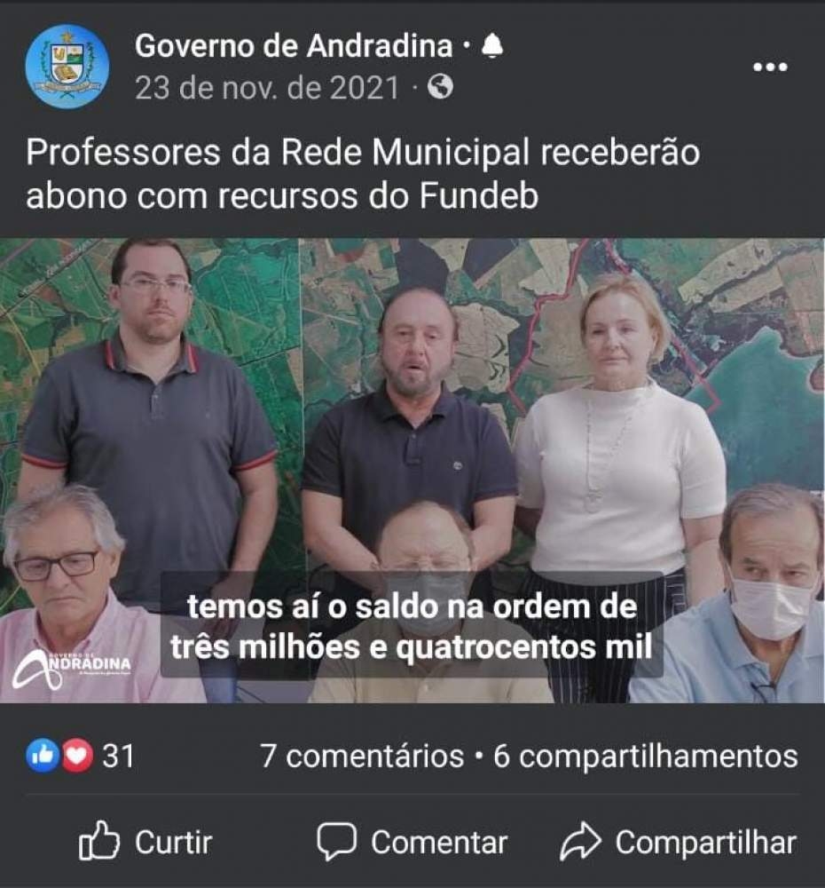 Rateio do Fundeb gera polêmica em Andradina