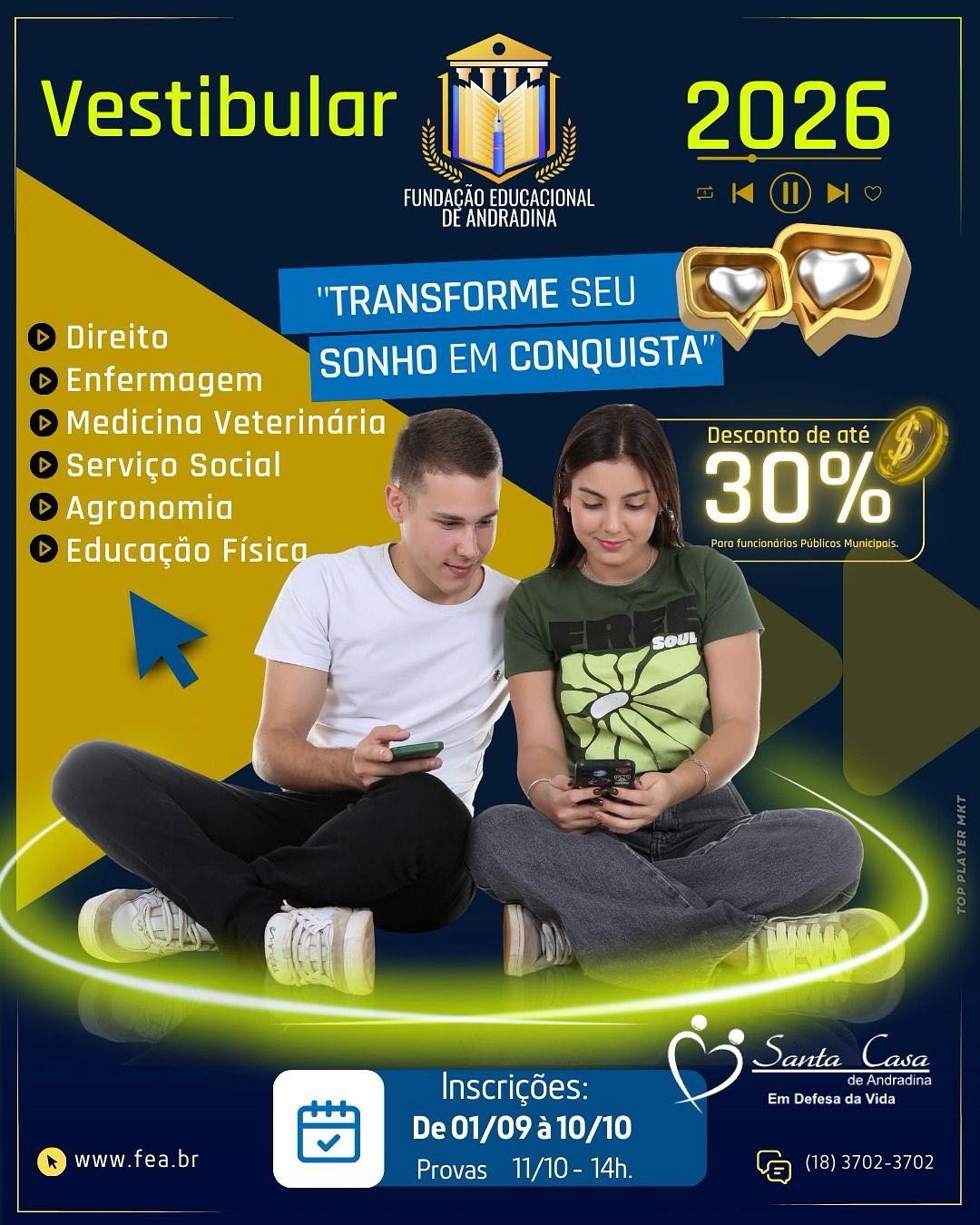 Colaboradores da Santa Casa de Andradina tem desconto nos cursos da FEA
