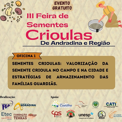 Fundação Educacional de Andradina irá sediar a III Feira de “Sementes Crioulas” da região