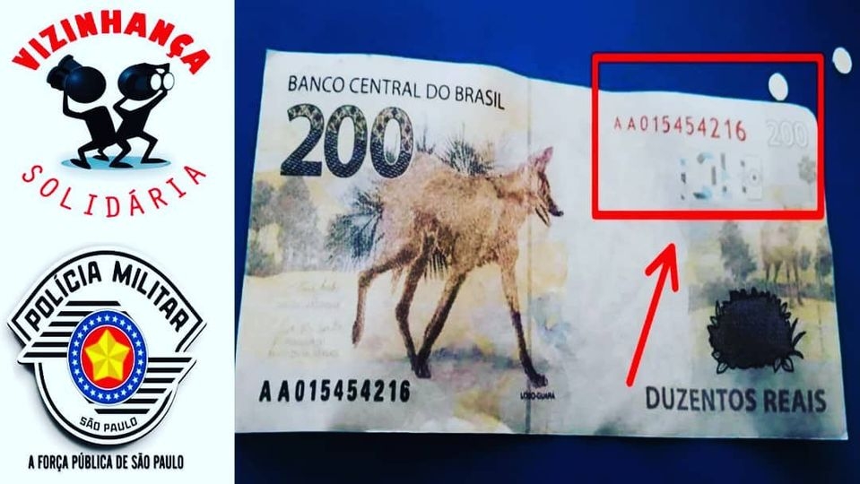 fique atento: MULHER PASSA NOTA FALSA DE 200 REAIS NO COMÉRCIO DE ANDRADINA