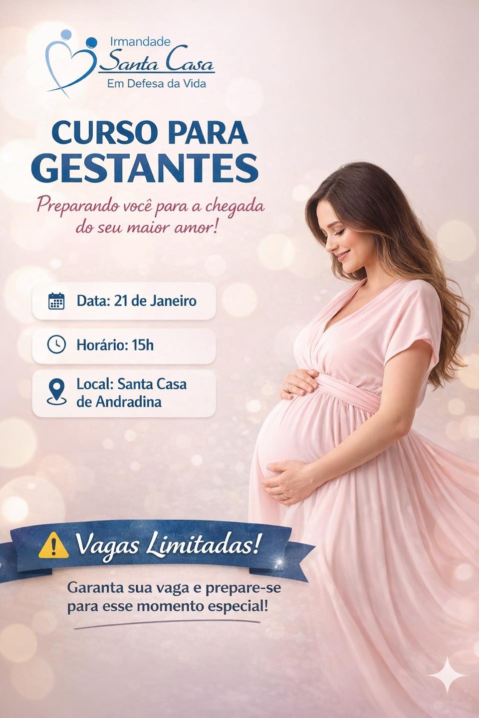 Santa Casa de Andradina abre inscrição para o primeiro curso de gestante em 2026