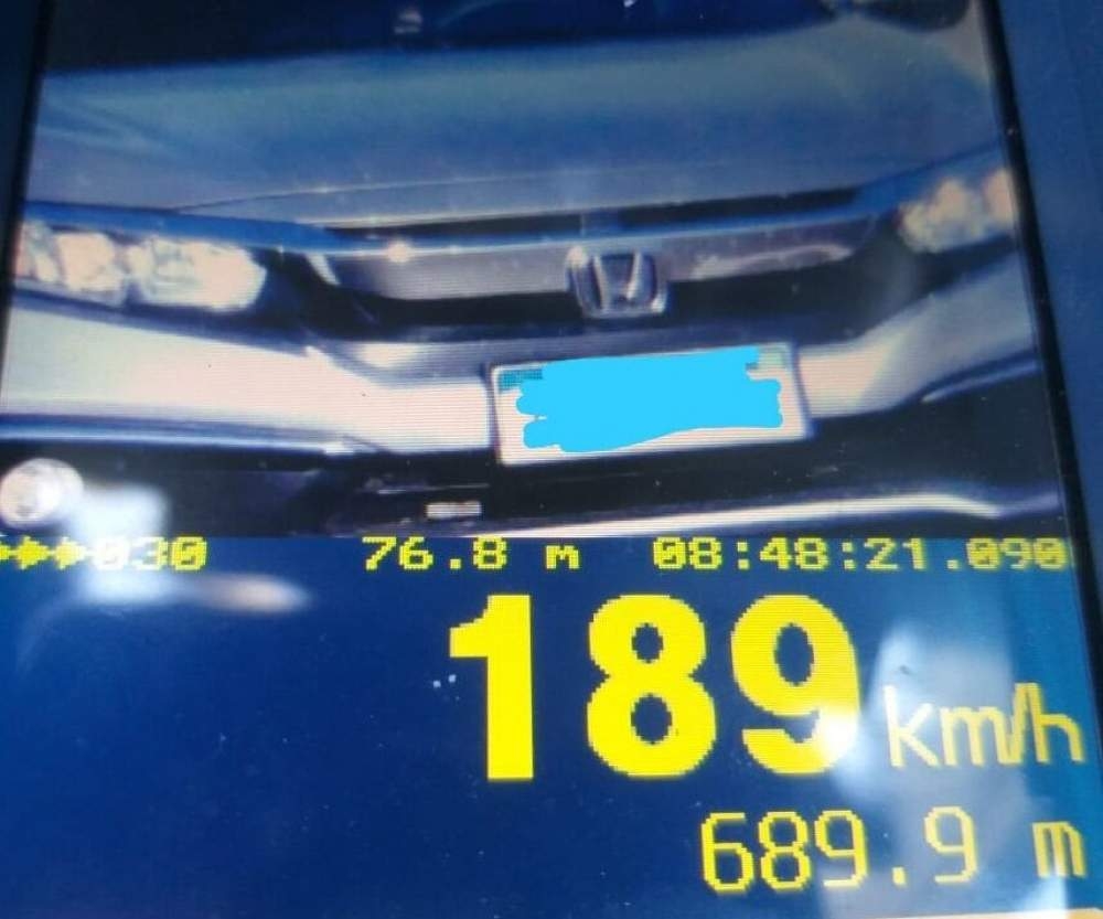 Polícia Rodoviária flagra carro a 189 quilômetros por hora em rodovia de Birigui