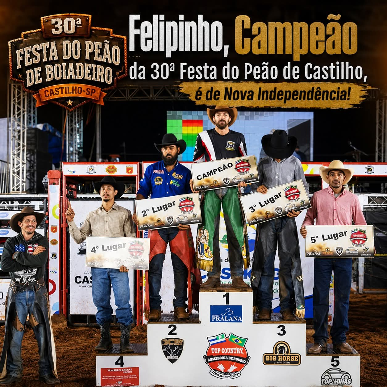 Campeão da 30ª Festa do Peão de Castilho é de Nova Independência!