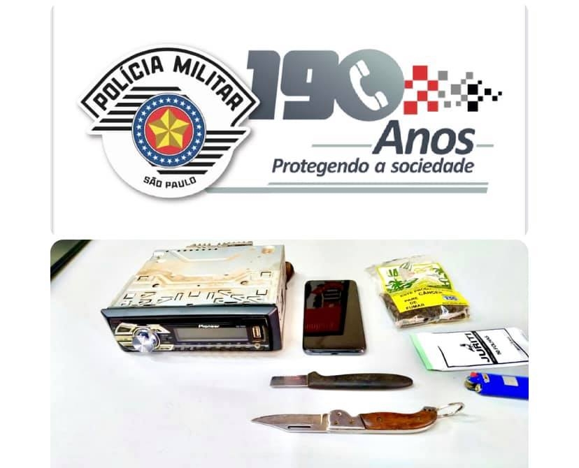 Rádio Patrulha de Andradina prendeu em flagrante morador da Vila Rica por furto de um aparelho toca-cd