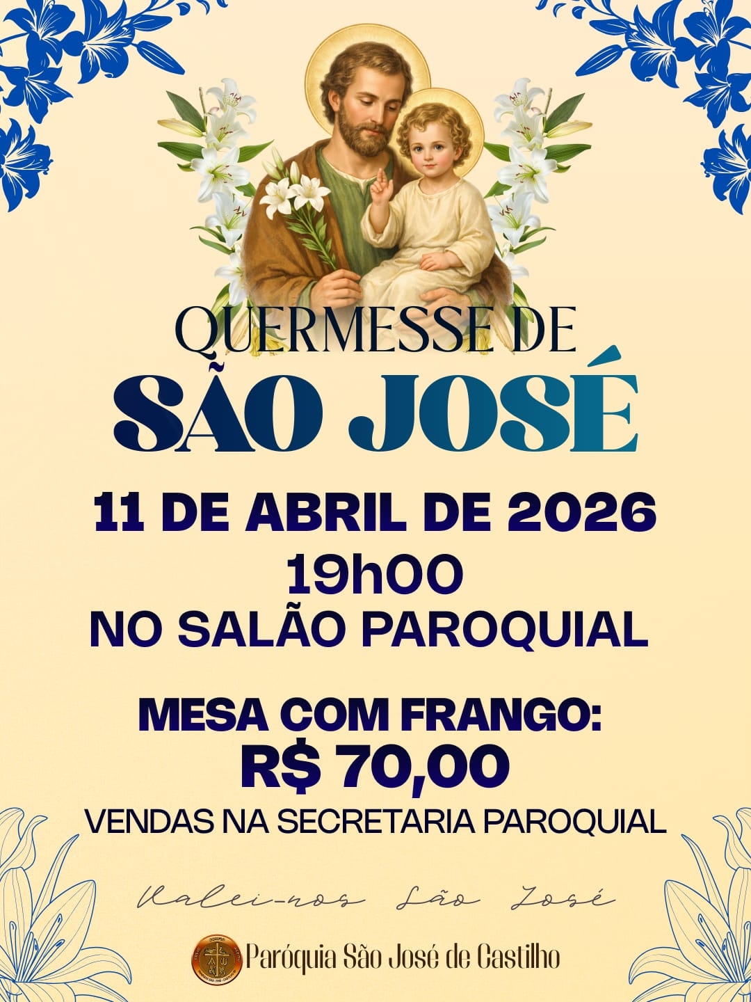 Quermesse de São José será realizada no dia 11 de abril em Castilho
