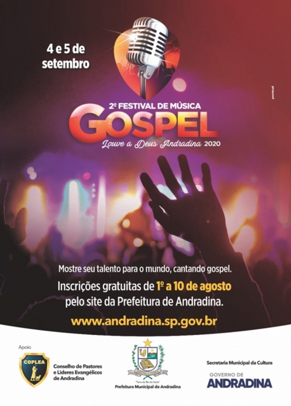 Governo de Andradina prorroga inscrições do Festival Gospel até sexta