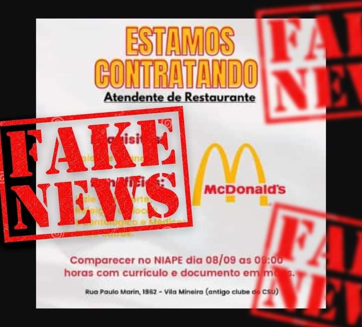 EM ANDRADINA ENTREVISTA DE EMPREGO PARA MCDONALD'S É SÓ PARA QUEM JÁ FEZ INSCRIÇÃO