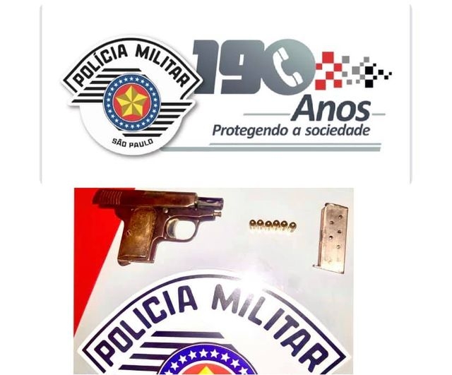 RÁDIO PATRULHA DE ANDRADINA APREENDE PISTOLA NA RUA QUINTINO BOCAIÚVA