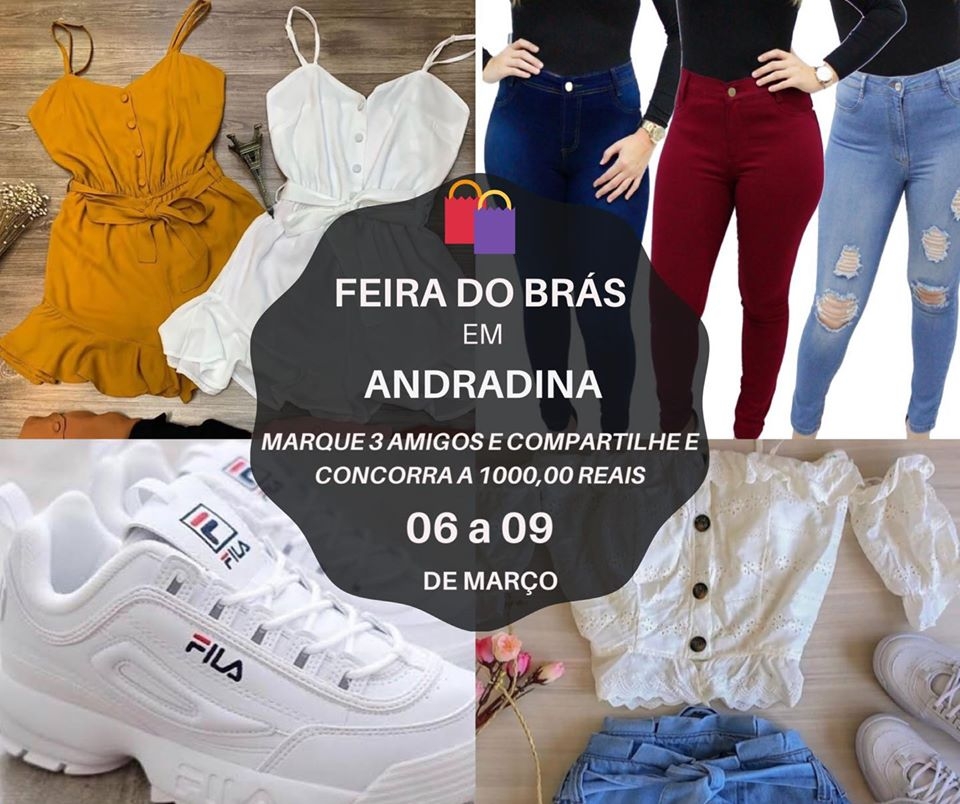 Em Andradina a famosa feira dos fabricantes do Brás e 25 de Março de São Paulo