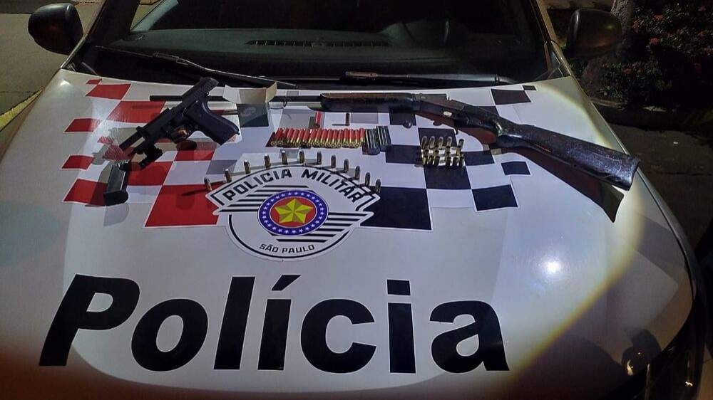 Polícia Militar de Castilho em ação prendeu 02 moradores com pistola, espingarda e munições