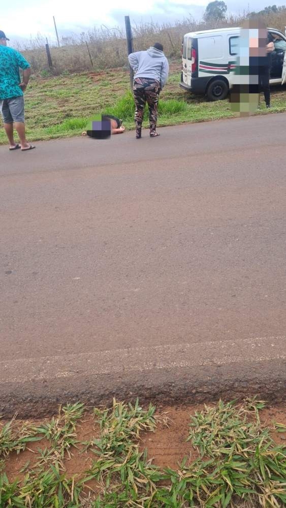 Ciclista é atropelado por veículo do Departamento de Saúde na vicinal de Planalto próximo da ADPM de Andradina