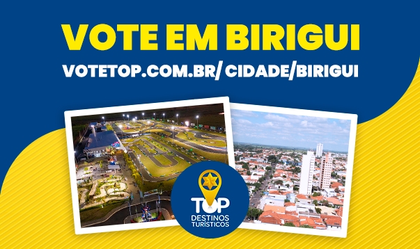 Birigui concorre ao prêmio “Top Destinos Turísticos” nas categorias de Negócios e Esportes