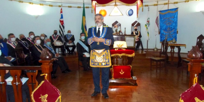 Sereníssimo Gerson Magdaleno do GOB-SP faz palestra na Loja Estela D´Oeste Nº 418 Oriente de Ribeirão Preto