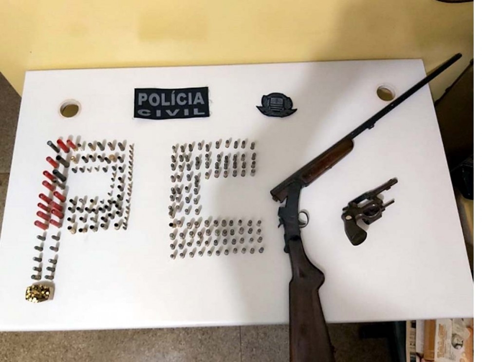 Polícia Civil de Lavínia prendeu sitiante com armas e munições após ameaçar mulher