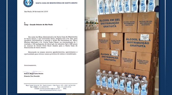 GOSP REALIZA DOAÇÃO DE 1.300 LITROS DE ÁLCOOL EM GEL PARA SANTA CASA DE MISERICÓRDIA DE SANTO AMARO