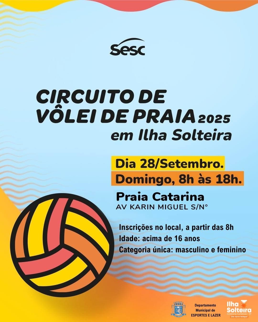 Ilha Solteira recebe CIRCUITO DE VÔLEI DE PRAIA 2025 neste domingo