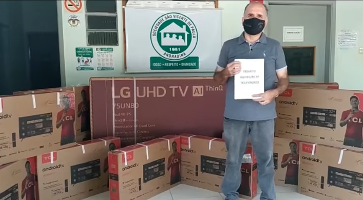 USINA HIDRELÉTRICA DE TRÊS IRMÃOS DOA 13 APARELHOS DE TELEVISÃO AO ASILO DE ANDRADINA
