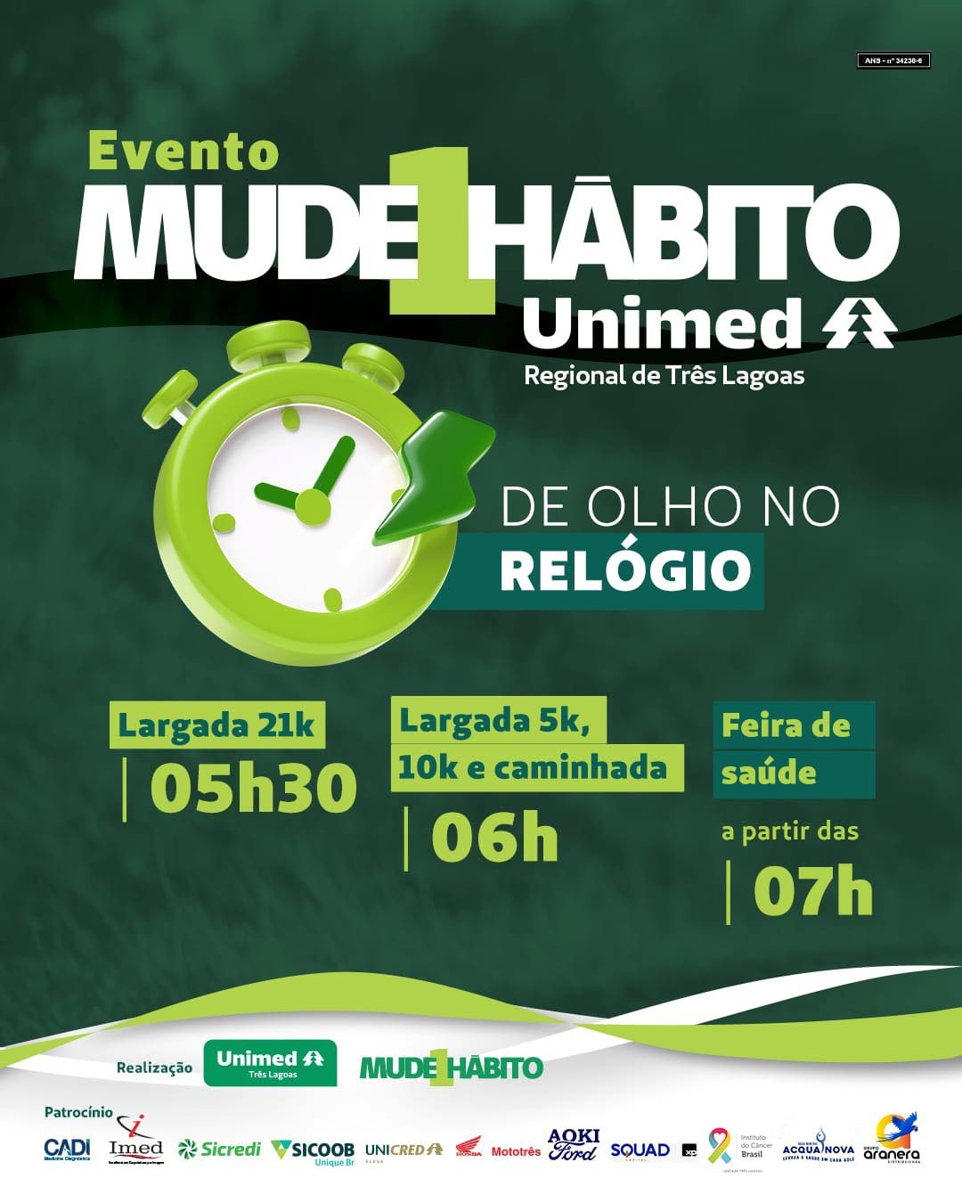 UNIMED TRÊS LAGOAS:  Evento Mude1Hábito reúne mais de 2 mil pessoas na Lagoa Maior