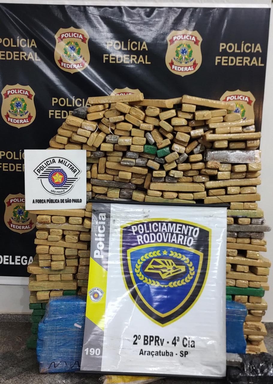 PM Rodoviária e PF prendem homem com mais de 600 quilos de maconha em Araçatuba