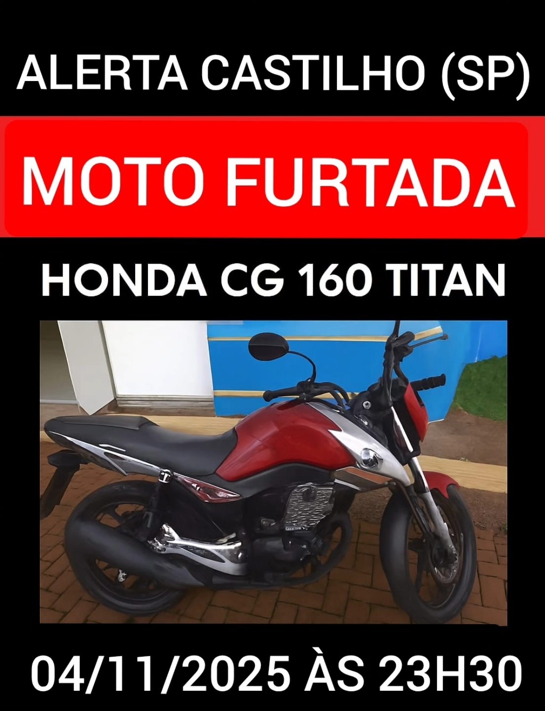 Polícia Civil de Castilho investiga mulher tem moto furtada