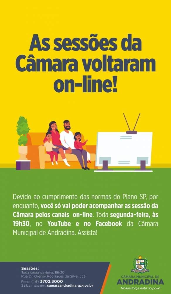 ON-LINE: Sessões da Câmara de Andradina retornam hoje às 19H30
